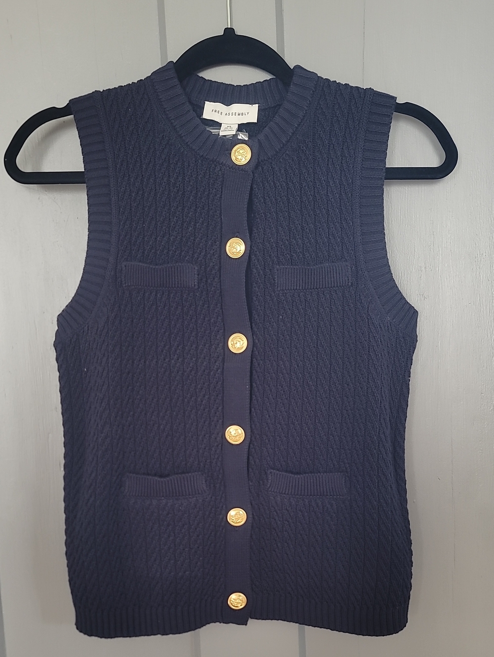 Navy Nautical Cotton Sweater Vest